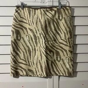 Zebra Print Tan Skirt